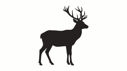 Fototapeta premium silhouette of a deer with antlers in side view