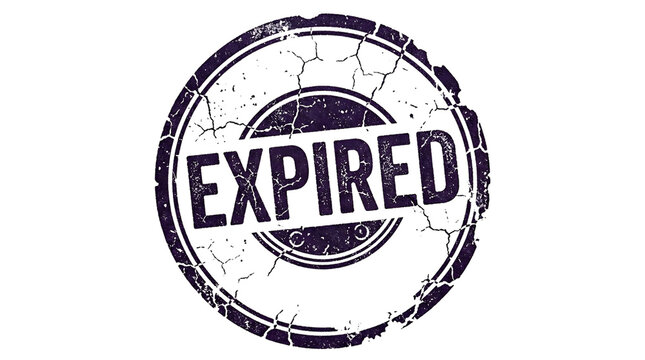 Expired grunge rubber stamp on white background
