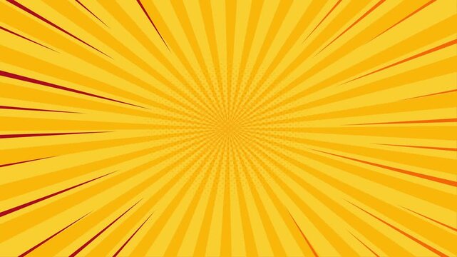 Animated comic background | Expression balloon pop art style 4k video Animation | 4k animated radial rays and dots pattern | Motion graphics and digital composition | Vintage pop art background