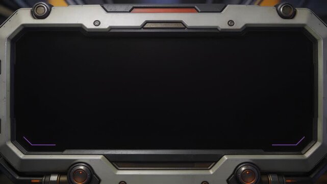 Receiving update, large panel at console clearing SYSTEM SECURE text, fading purple LED border