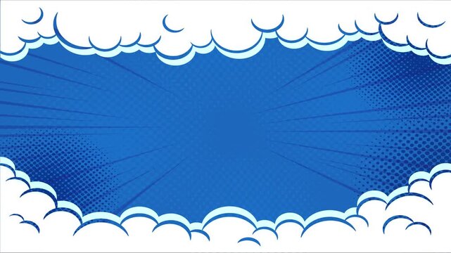 Animated comic background | Expression balloon pop art style 4k video Animation | 4k animated radial rays and dots pattern | Motion graphics and digital composition | Vintage pop art background