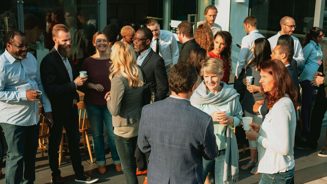 Outdoor business networking event photo