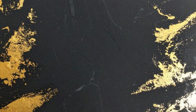 Sfondo astratto nero e oro con venature marmoree, texture lussuosa per design elegante e moderno.