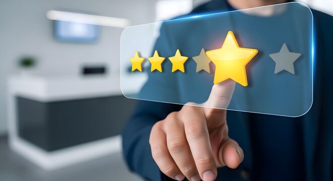 businessman pushing a button on a touch screen interface