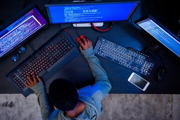 Gamer setup with multiple screens