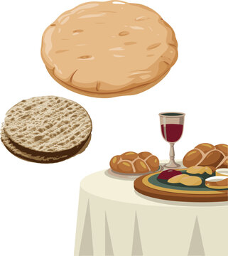 Bread assortment on table.