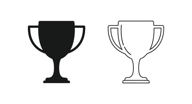 trophy icons in black and white line art Vector