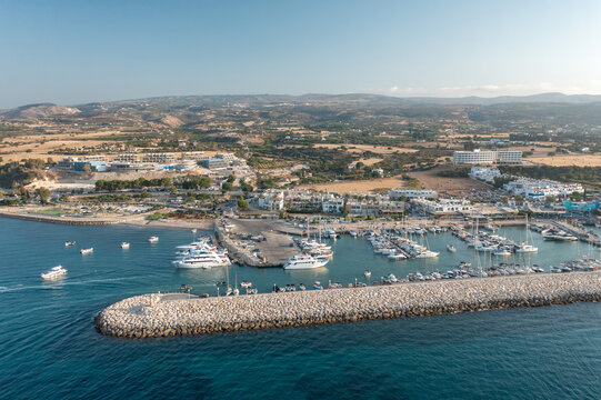 Latchi harbor and marina in Polis, Paphos District, Cyprus at sunset