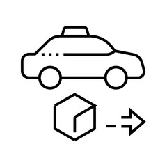 Obraz premium Parcel delivery icon. Business and courier service line symbol. Black and white.