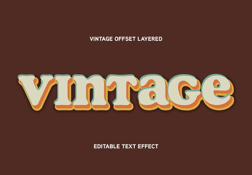 Vintage Offset Layered Text Effect