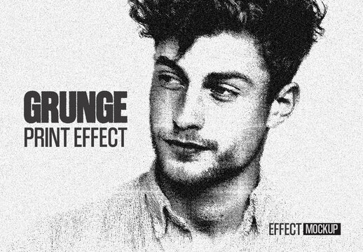 Grunge Print Effect Mockup