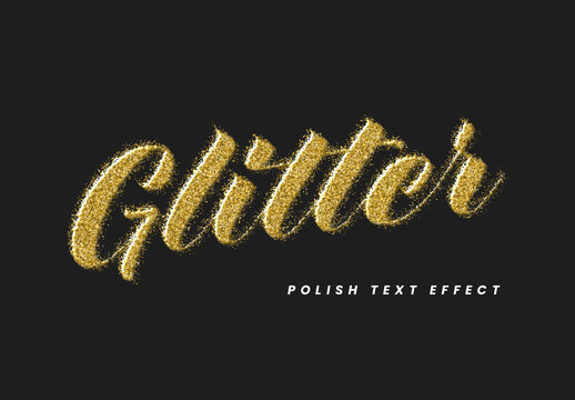 Glitter Polish Script Text Effect