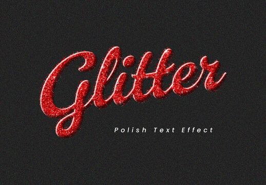 Glitter Polish Script Text Effect
