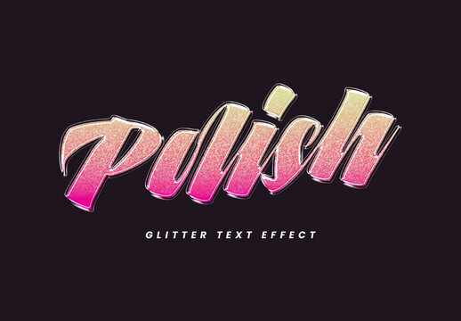 Glitter Polish Script Text Effect