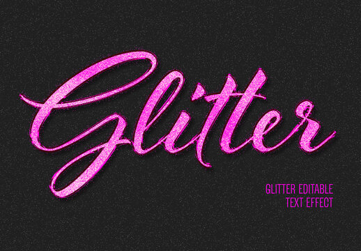 Pink Glitter Script Text Effect