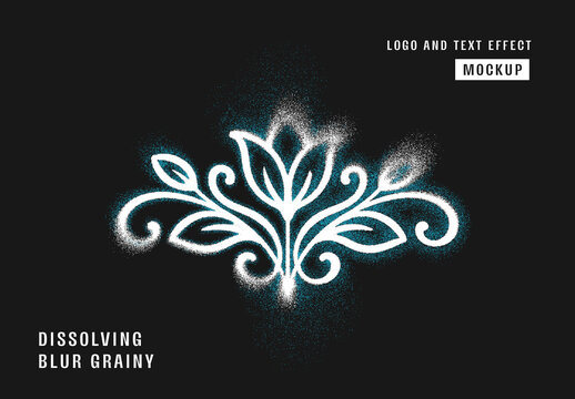 Dissolving Blur Grainy Logo and Text Effect Mockup