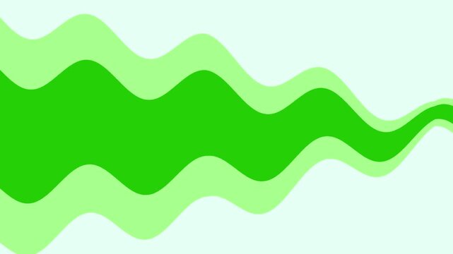 Abstract green wavy fluid motion background with organic layered shapes for eco and nature themes.