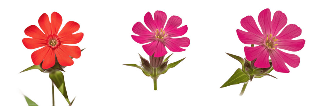 Musk mallow wildflower isolated on white background Malva moschata musk mallow pink veined petals macro botanical specimen meadow plant studio cutout high resolution image
