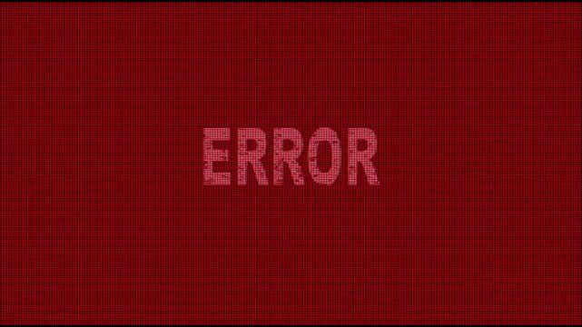 Glitch Error Text with Red Vertical Scanlines and Flickering Warning