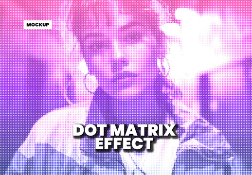 Dot Matrix Effect Mockup