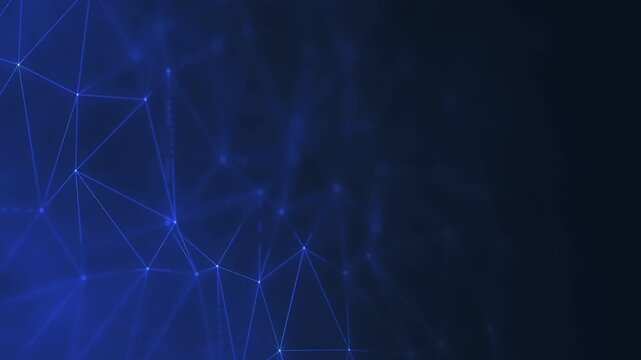 Abstract plexus network displayed in four frames showing movement and connection within a digital environment