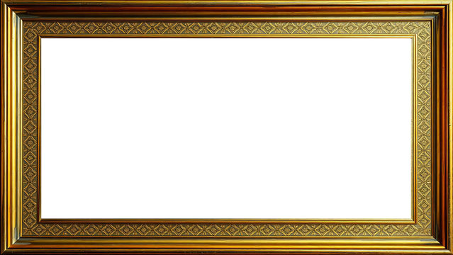 Marco Dorado Antiguo, Dise&ntilde;o Met&aacute;lico Ornamental Premium de Estilo Vintage, Fondo PNG Transparente para Enmarcar Fotos, Obras de Arte, Certificados, Diplomas, Invitaciones, Bodas.