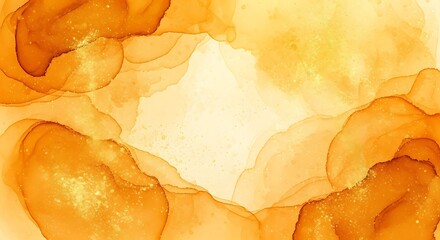 Naklejka premium Warm golden brown abstract watercolor background texture