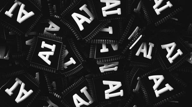 AI Artificial Intelligence Chip Animation Background, Endless, Loop
