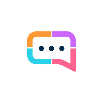 modern chat box  logo design vector with flat in colorful