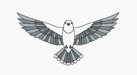 Fototapeta premium A minimalist illustration of a dove, wings outstretched, symbolizing peace