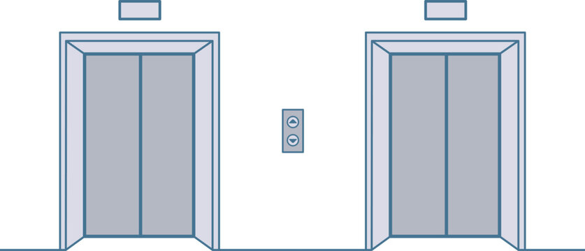 オフィスビルのエレベーターのイラスト