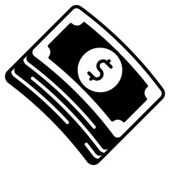 Money Savings Stack Black Fill Icon