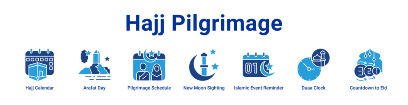 Hajj Pilgrimage Icon Banner and Collection