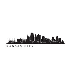 Fototapeta premium Kansas City Skyline Simple Black and White Icon Vector
