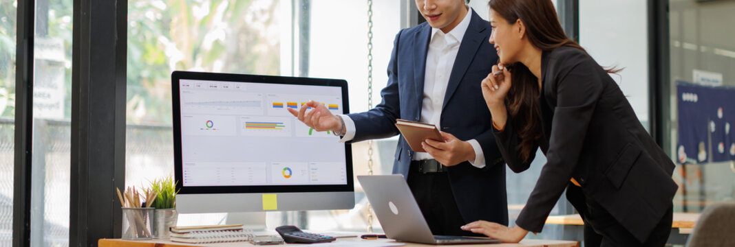 Team of diverse people having a business meeting expenditure and analyzing real estate investment data report Financial and tax systems concept.
