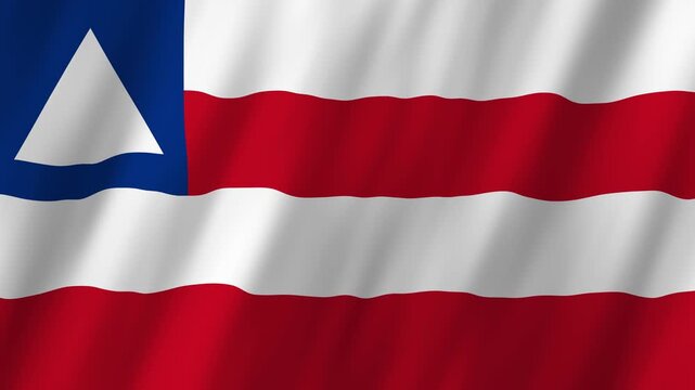 Bahia State Flag Brazil 4K Realistic Waving Bandeira da Bahia Animation