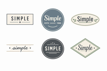 Fototapeta premium Simple vintage badge and logo collection design for branding, labeling, and minimal corporate identity, offering elegant templates