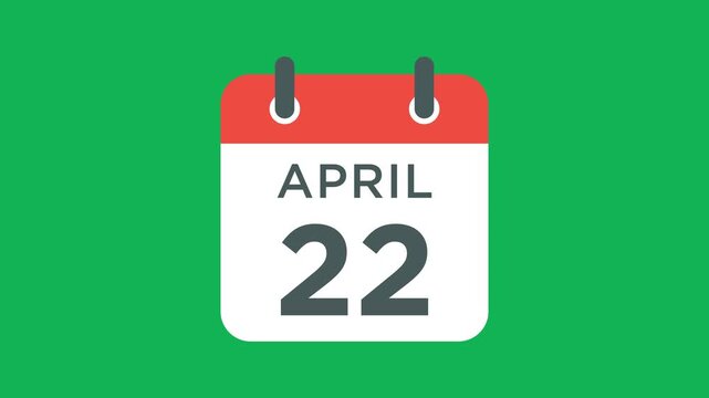 calendar - April 22 icon illustration isolated vector sign symbol