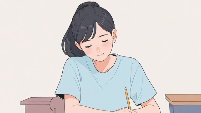 勉強する女子高生 - 勉強する女子高生7