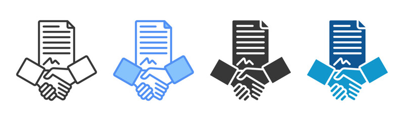 Contract Icon Set Multiple Style Collection