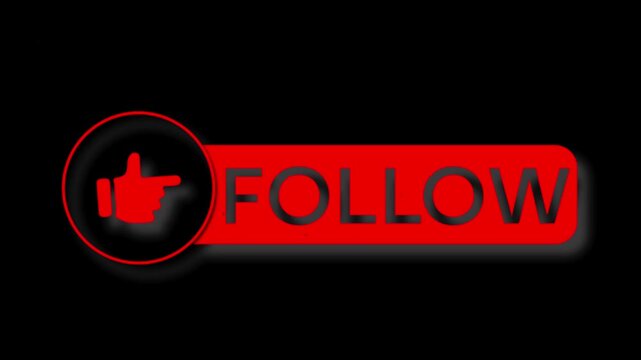 Follow Button Green Screen 4K Video Animation