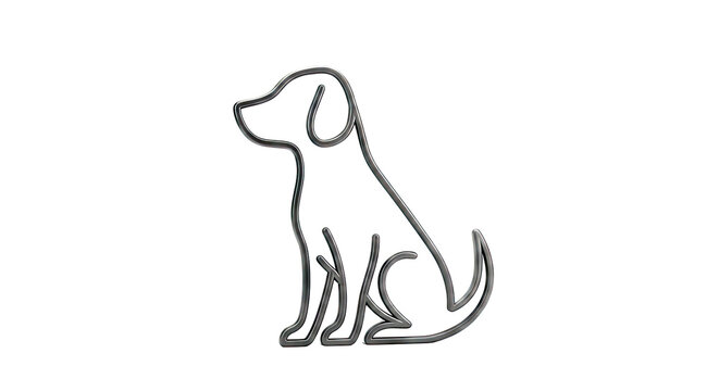 Simple black outline of a sitting dog