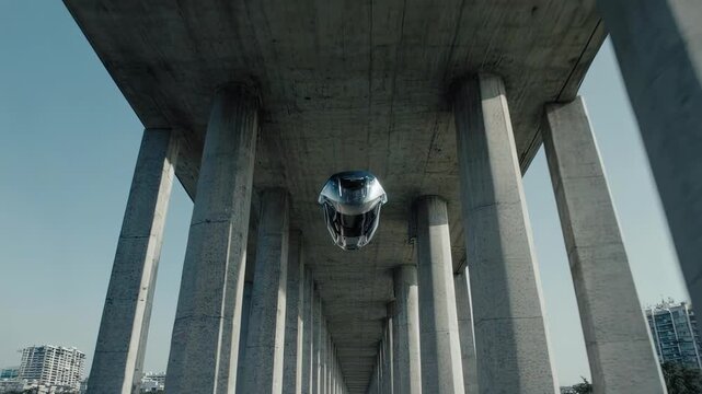 FPV Speed Illusion Between Repeating Urban Columns