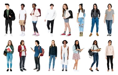 Fototapeta premium Diverse group of teenagers smiling