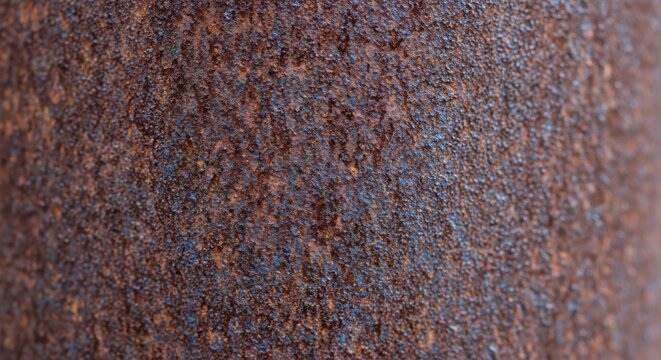 Close up of a rusty metal surface with a textured pattern.