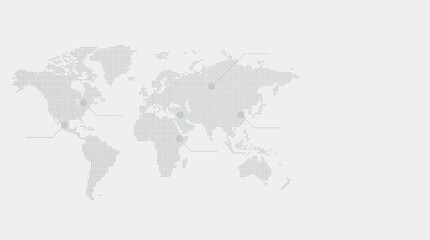 Obraz premium Minimalist Light Grey World Map Infographic Presentation Template with Location Pointers and Copy Space Vector