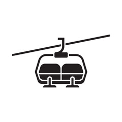 Fototapeta premium Simple black and white illustration of a ski lift gondola cabin