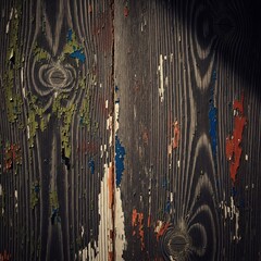 Obraz premium Abstract Wood Texture with Colorful Paint Splatters and Grain.