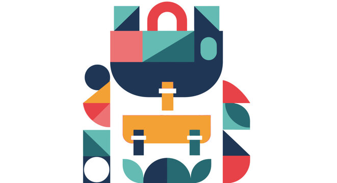 Colorful abstract bear face logo.