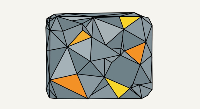 Colorful Geometric Mosaic Art Design Element.